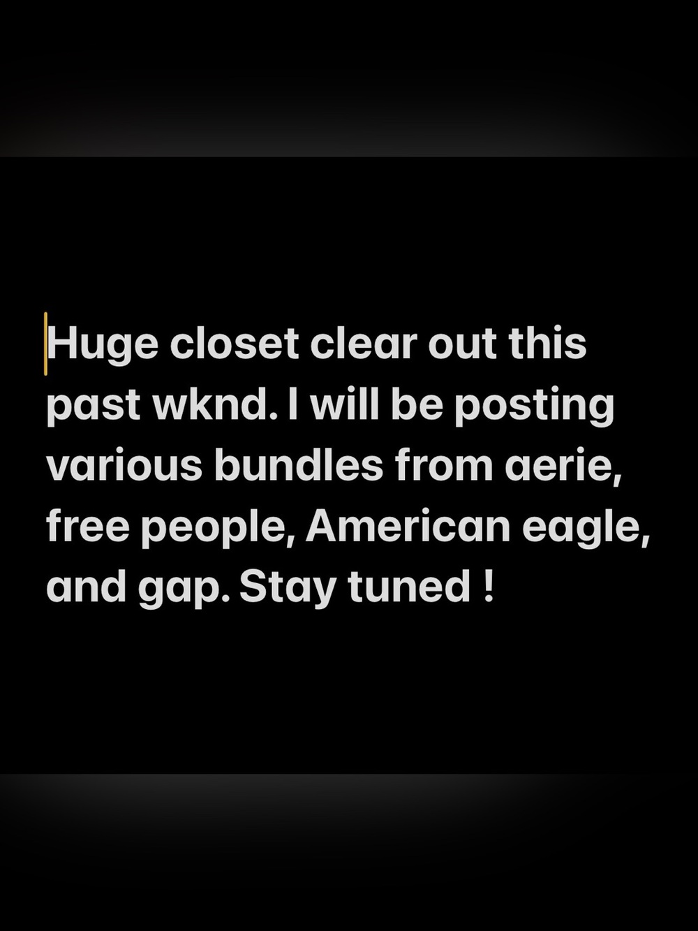 Closet Clear Out Announcement